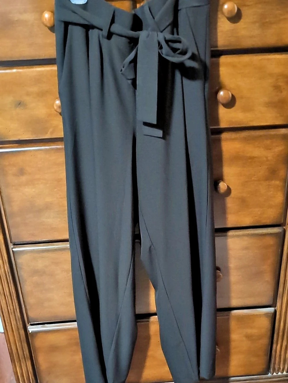 TORRID Pull-On High-wasted Tie-Front Wide Leg Dress Pant Black Size 00